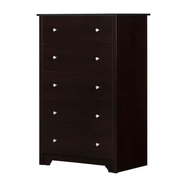 South Shore Vito 5-Drawer Chocolate Chest of Drawers