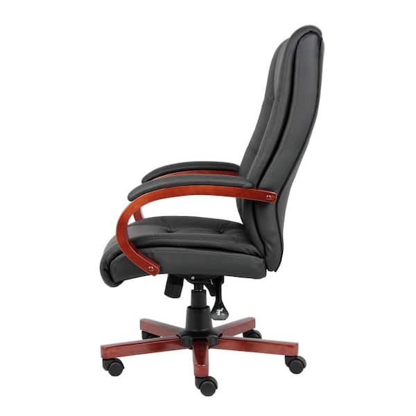 BOSS Office Products BOSS Office CaresoftPlus High Back Executive Chair in  Black with Flip Up Arms B8551-BK - The Home Depot