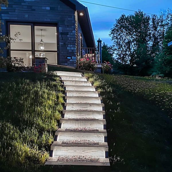 グラデーションホワイト スリーブ 6個セット MOEPISY 12-Pack ABS Plastic Solar Step Lights for Outside, Solar