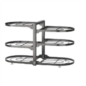 6-Tier Pots and Pans Lid Organizer Rack Holder, Adjustable Pot Organizer Rack Dish Rack for Under Cabinet, Black