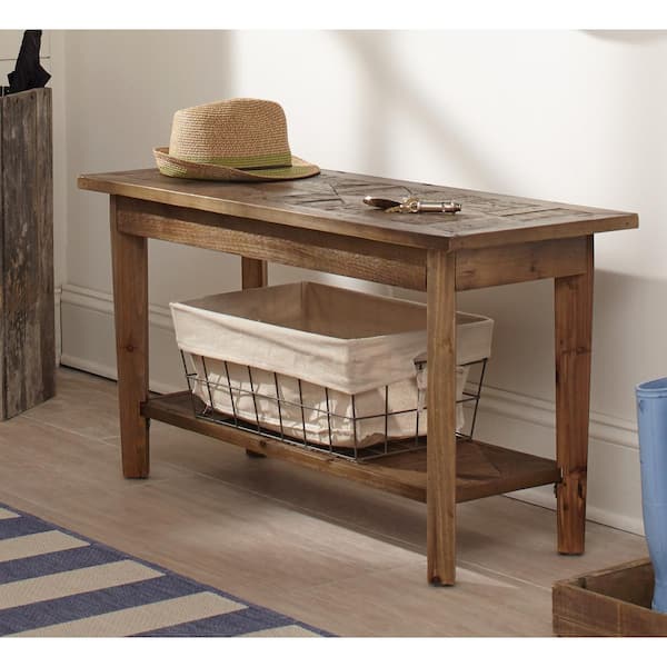 Alaterre Furniture Revive Natural Oak Storage Bench