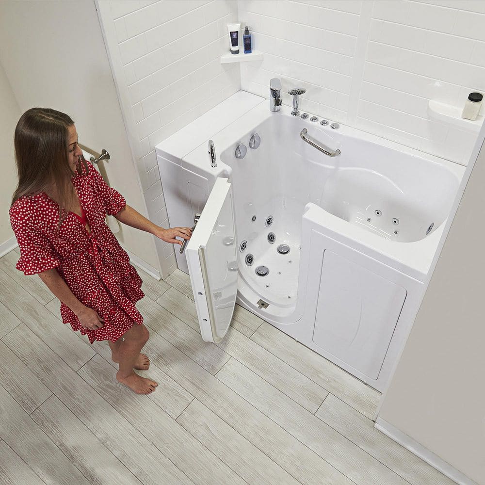 Monaco 52'' White Acrylic Walk-In Whirlpool Bathtub