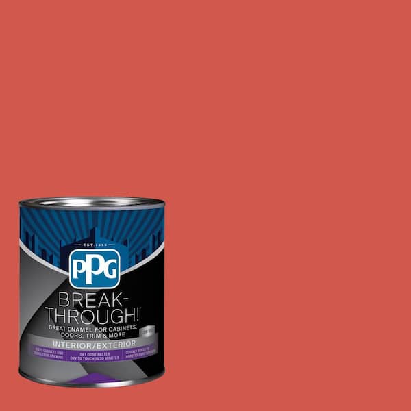 Break-Through! 1 qt. PPG1189-6 Wet Coral Satin Interior/Exterior Door, Trim and Cabinet Paint