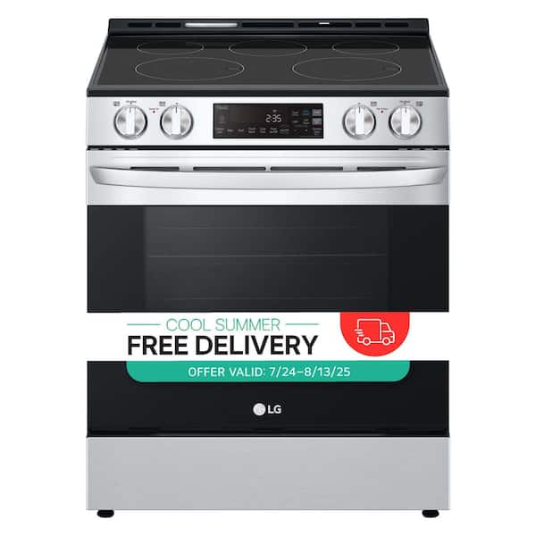 30 in. 6.3 cu. ft. Single Oven Slide-In Electric Range with 5 Burner Elements in Stainless Steel