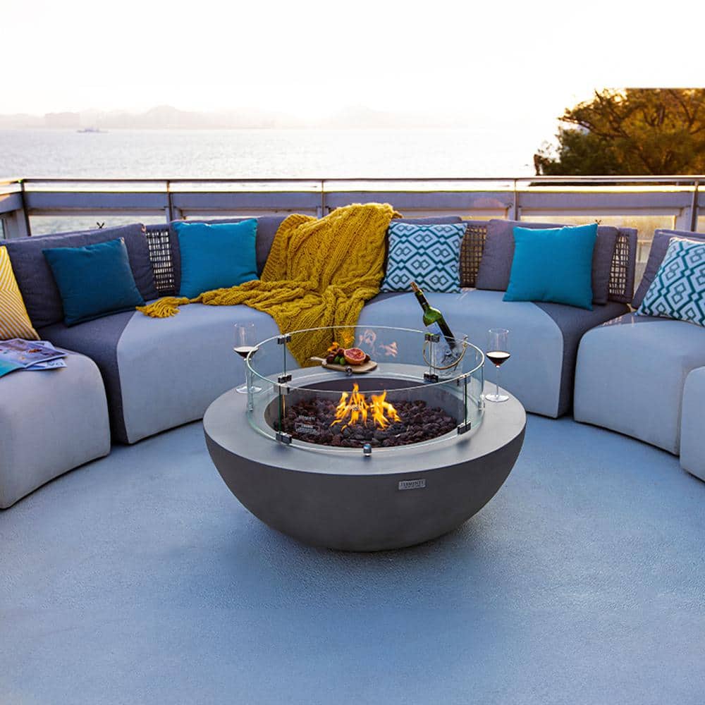 Elementi Gray Concrete 42" Natural Gas Fire Pit Table