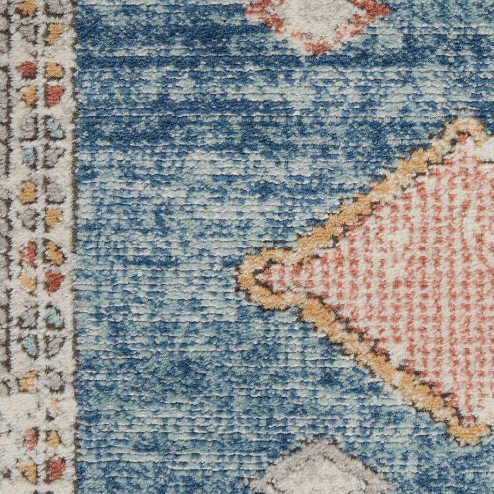 Concerto Moroccan Blue Rectangular Area Rug 2'2" x 3'9"