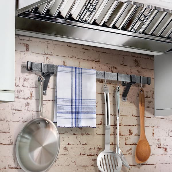 EN-WR Premier Collection Utensil Bar Wall Mounted Pot Rack in Multiple  Finishes, 18 W to 48 W by Enclume