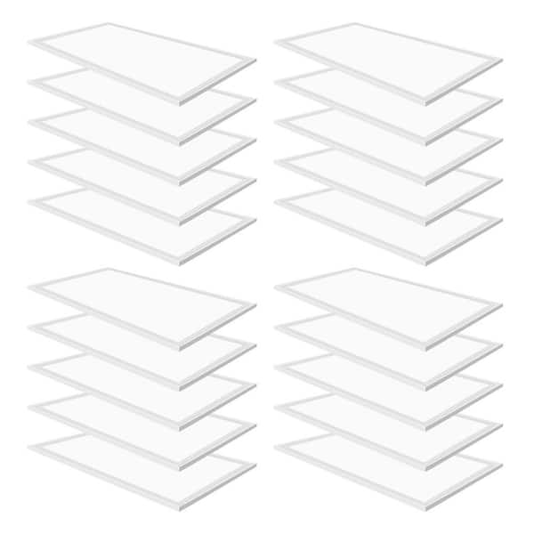 2 ft. x 4 ft. 7800 Lumens Integrated LED Panel Light, 5000K White Color (20-Pack)