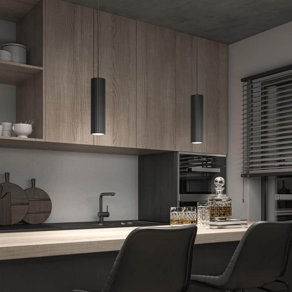 Artika Groove 17-Watt Modern Black Integrated LED Hanging Mini