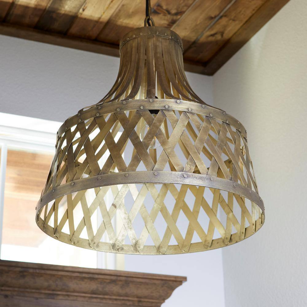 Artisan Brass Basket Cage 40W Pendant Light