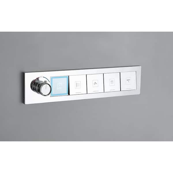 2-Setting Spray Dual Shower Head Wall Mount Fixed and Handheld Shower Head with Hand Shower Flow Rate 1.59 GPM in Chrome