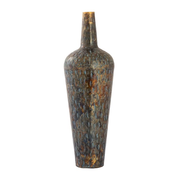 Unbranded Brinton Iron 4 in. Decorative Vase in Patinated Brass - Large