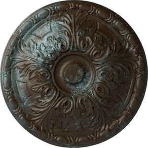 15-3/4 in. x 5/8 in. Granada Urethane Ceiling Medallion (Fits Canopies upto 4-1/4 in.), Bronze Blue Patina