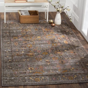 Classic Vintage Gray/Gold 5 ft. x 8 ft. Border Area Rug