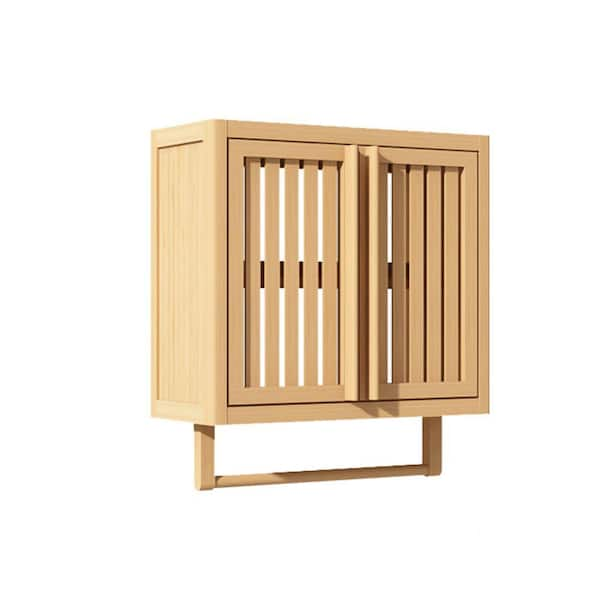 19.68 in. W x 8.46 in. D x 21.69 in. H Bathroom Storage Wall Cabinet Bamboo Toilet Storage Box in Natural