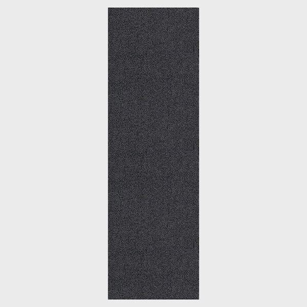 PLAYA RUG Heavy Duty Solid Black 31 in. W x 14 ft. L Indoor/Outdoor Runner Rug/Stair Runner 31.4 sq. ft.