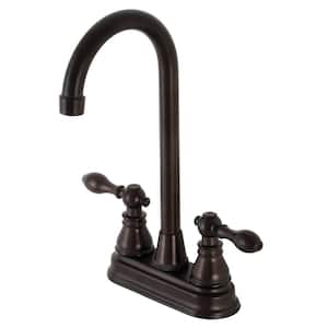 American Classic 2-Handle Deck Mount Gooseneck Bar Prep Faucets in Oil Rubbed Bronze
