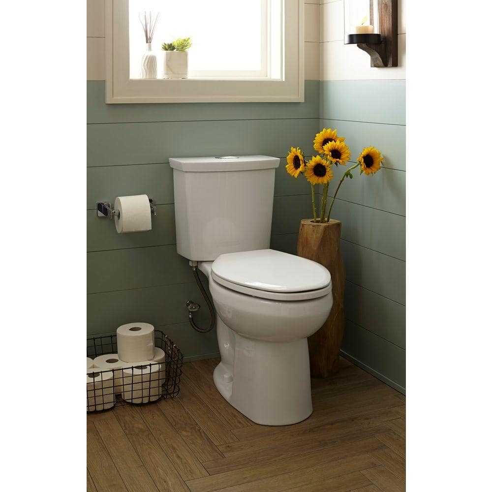 White Vitreous China Dual Flush Elongated Two-Piece Toilet