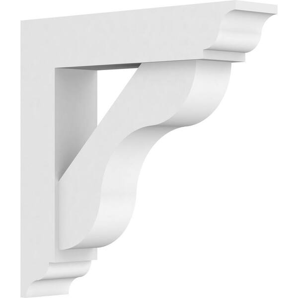 Ekena Millwork Standard Carmel 3 in. W x 14 in. H x 14 in. D Signature Urethane Polyurethane Bracket With Traditional Ends