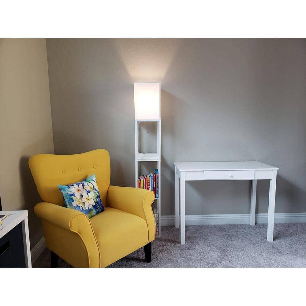 Havana Brown 63'' Smart LED Shelf Floor Lamp with USB Port