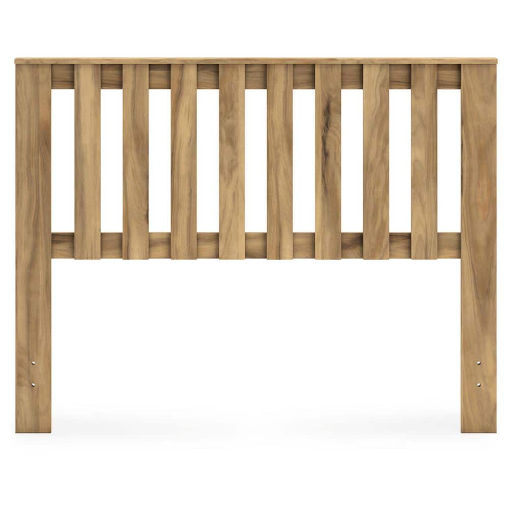 Light Brown Full Wood Panel Headboard