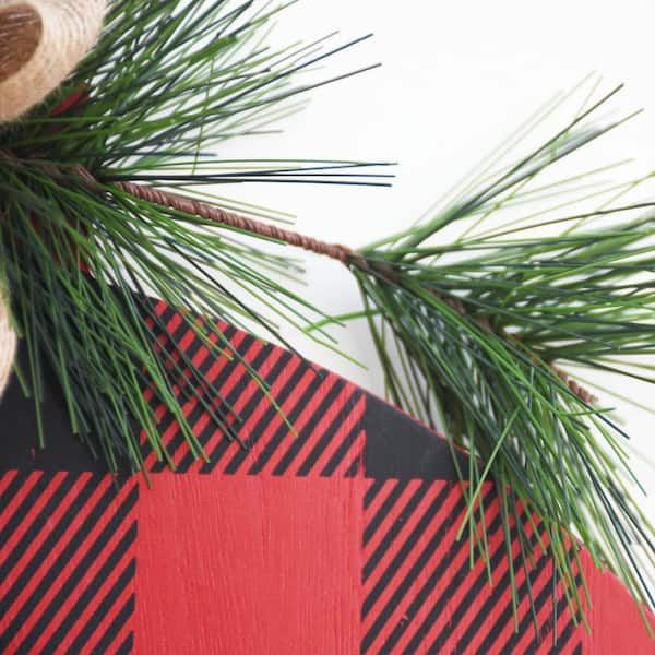 Black and Red Buffalo Check Plaid Believe Christmas Winter Kitchen