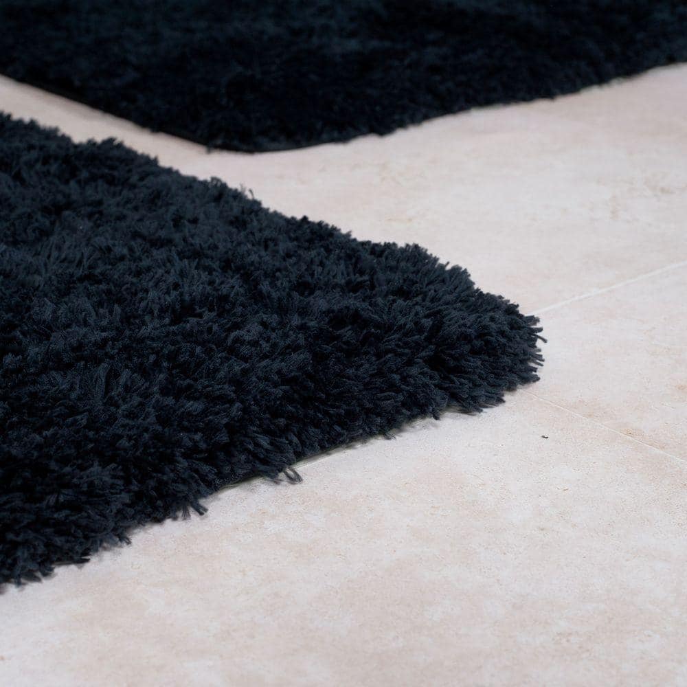 Lavish Home 3-Piece Bathroom Rug – Non-Slip Bath Mat Set with Rug, Contour, and Toilet Lid Cover