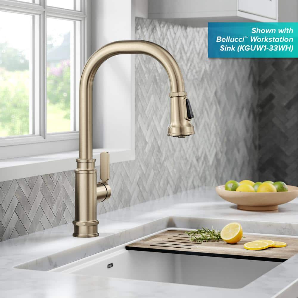 Antique Bronze Industrial Pull-Down Kitchen Faucet with Spray