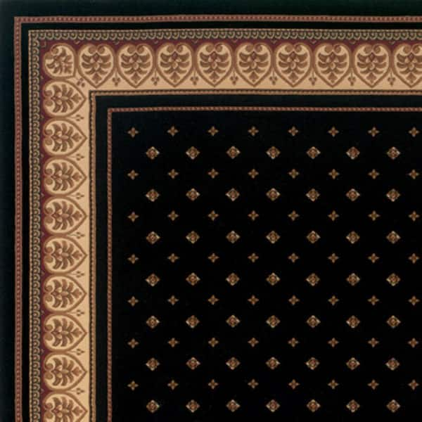 Sapphire Fleur De Lis Black 26 in. x Your Choice Length Stair Runner Rug