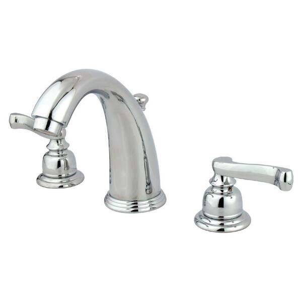 Kingston Brass Royale 8 in. Widespread 2-Handle Bathroom Faucets with Plastic Pop-Up in Polished Chrome