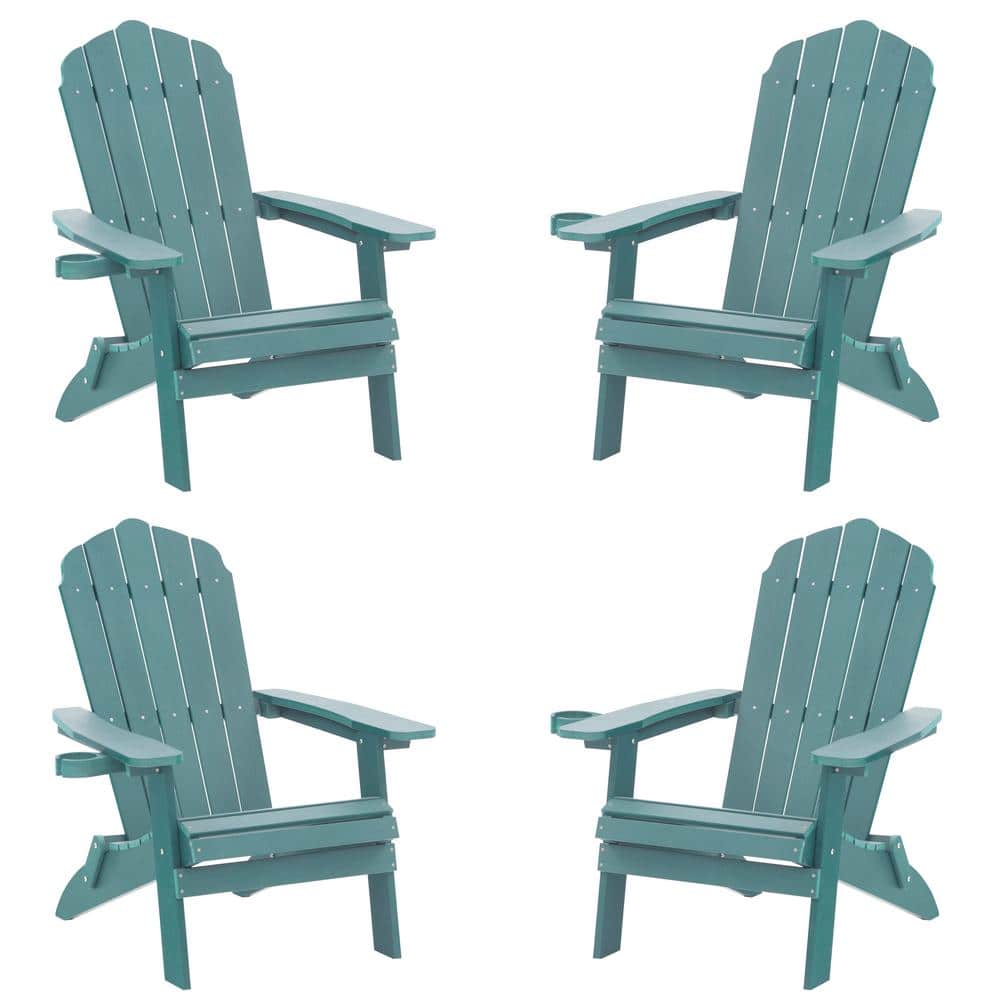 JOYESERY Cyan Blue Folding Plastic Patio Outdoors Weather Resistant