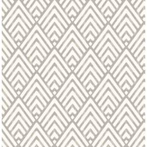 Brewster Vertex Taupe Diamond Geometric Taupe Wallpaper Sample