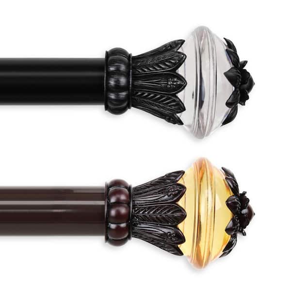 Rod Desyne Paradise 1.5 in. Non-Telescoping Drapery Single Rod - 6 ft. Black