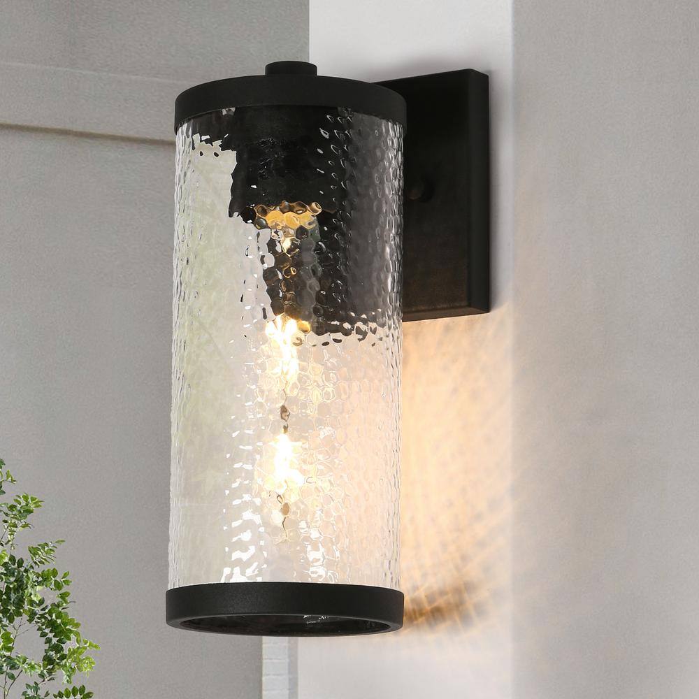 LNC Modern 1-Light Black Outdoor Wall Light Cylinder Sconce with ...