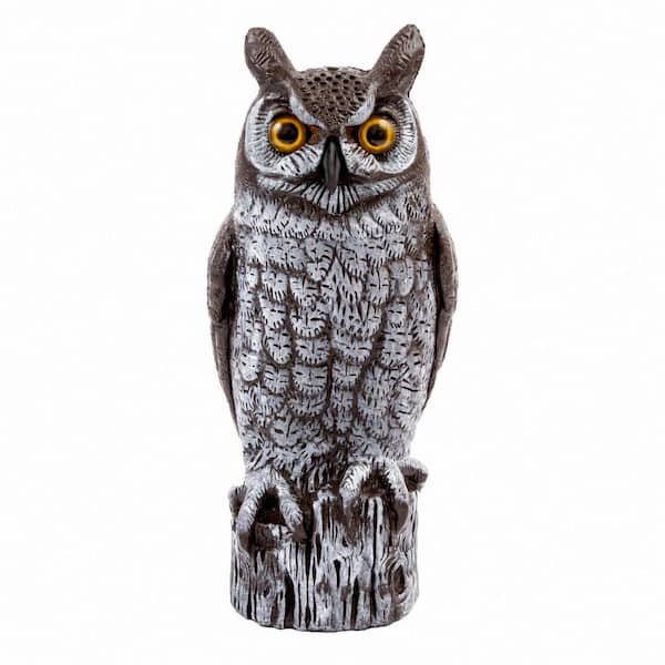 Dalen Great Horned Owl Decoy - 16 in. Lifelike Scarecrow Bird