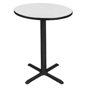 Bucy 38 in. Square White Composite Wood Cafe Table (Seats 4)