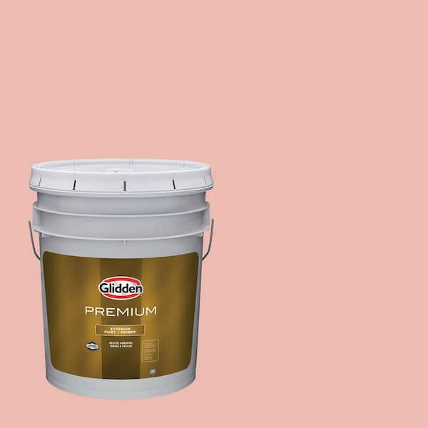 Glidden Premium 5 gal. PPG1064-4 Peach Beige Semi-Gloss Exterior Latex Paint
