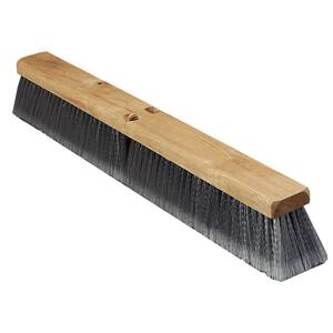 18 in. Flagged Polypropylene Bristled Fine Floor Brush in Gray (12-Case)