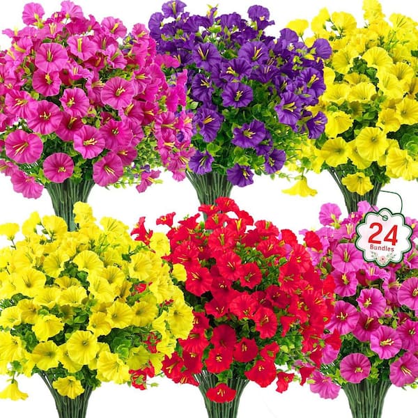 14.2 in. Multi-Colored Indoor/Outdoor Artificial Assorted Flowers