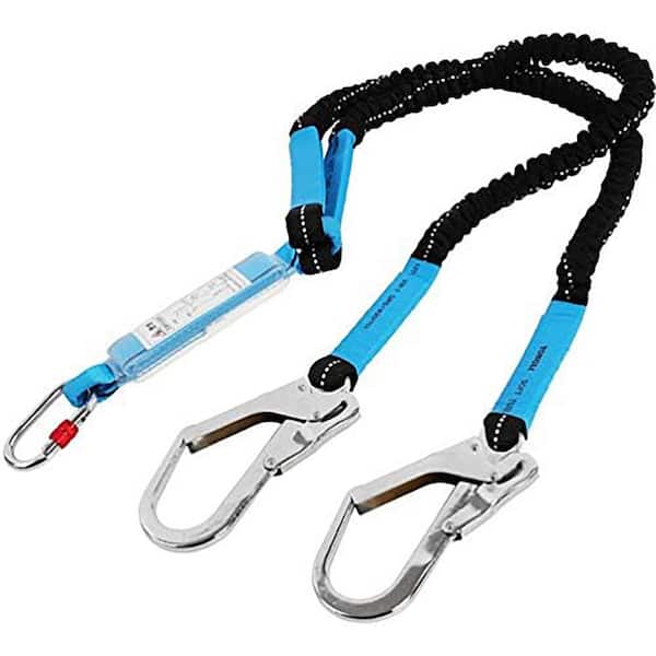 6 ft. Internal Shock Absorbing Safety Lanyard Double Snap Hook Connectors Fall Protection Equipment