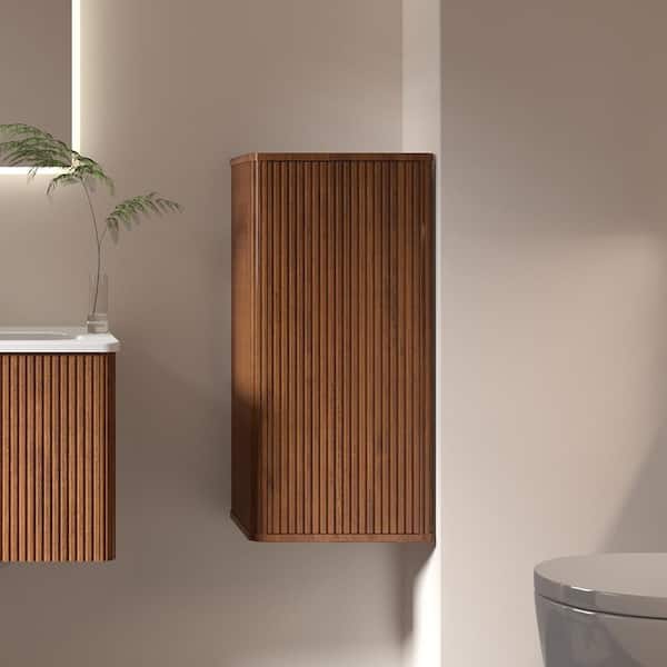 15 in. W x 12 in. D x 30 in. H Bathroom Storage Wall Cabinet in Walnut