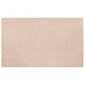 Homespun Noodle 27 in. x 45 in. Blush Pink Polyester Machine Washable Bath Mat