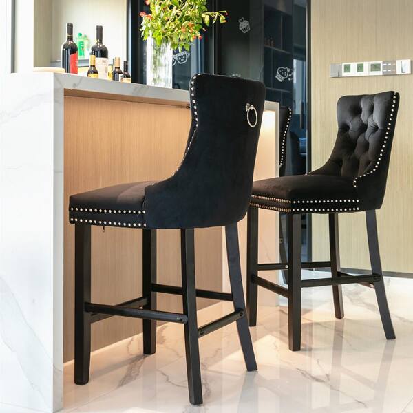 velvet high bar stools