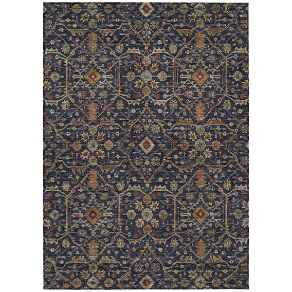 Addison Rugs Chantille Machine Washable Indoor/Outdoor Abstract ACN1130 Navy 8 ft. x 10 ft. Area Rug