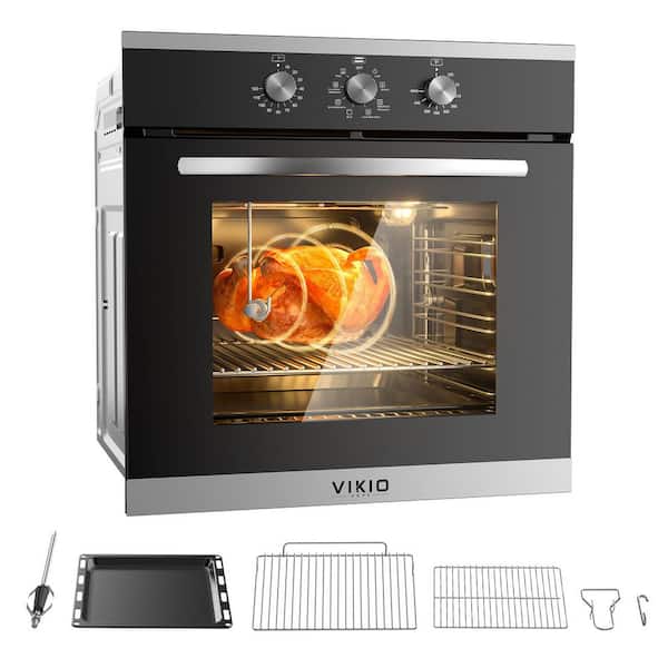 24 in. 2.83 cu. ft. Built-in single Electric Wall Oven with Convection and Manual Clean in Stainless Steel, 8 Funtions