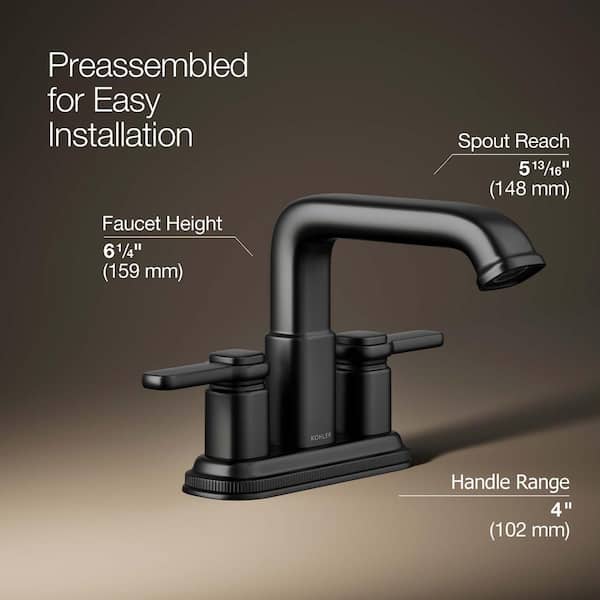 KOHLER Numista 4 in. Centerset 2-Handle Bathroom Faucet in Matte