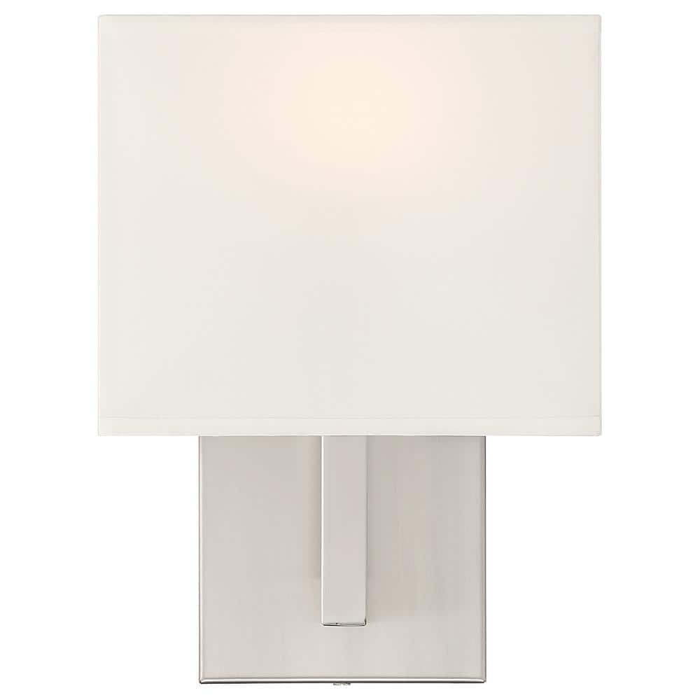 Mid Town Brushed Steel LED Wall Sconce with Milky Shade