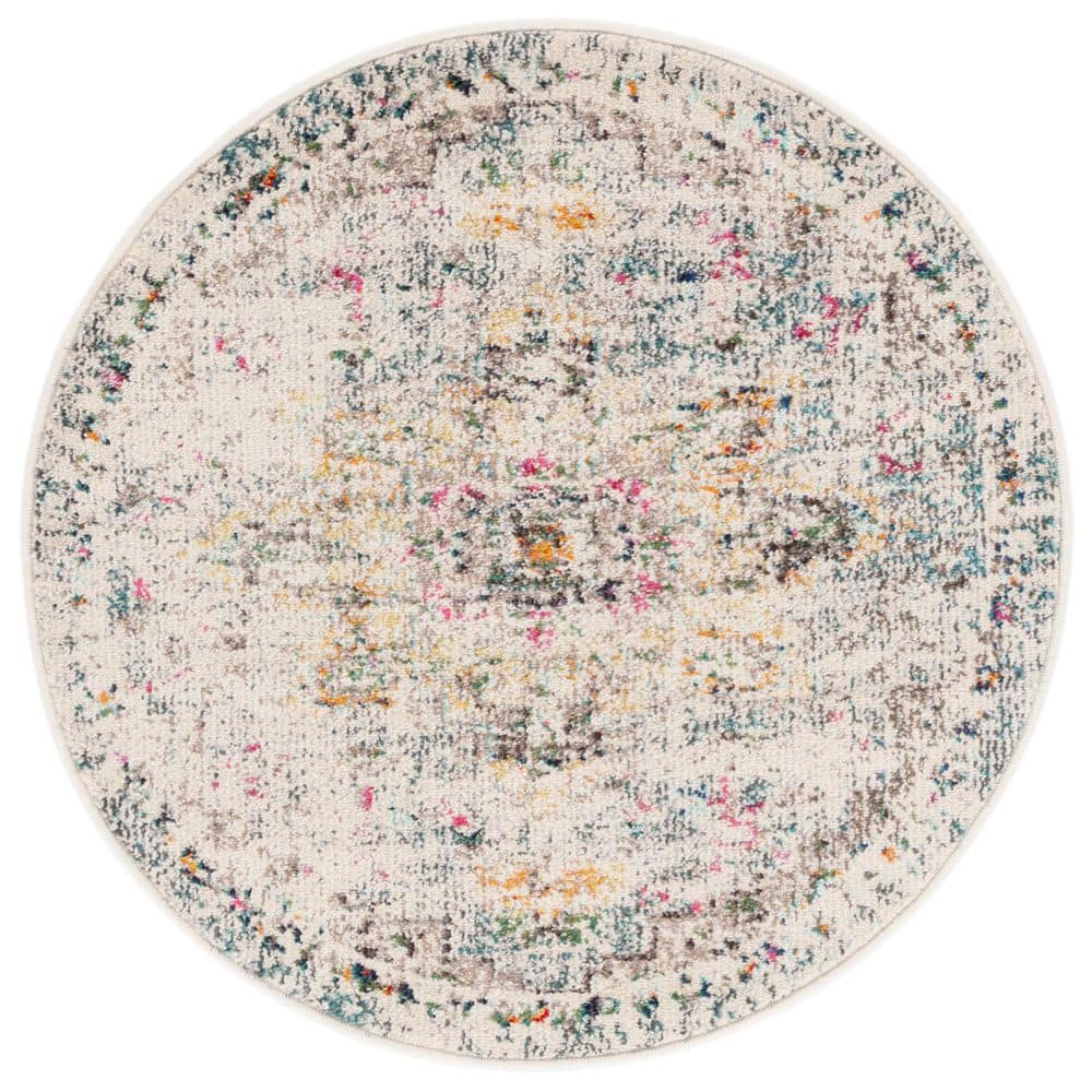 Madison Gray/Gold 5 ft. x 5 ft. Distressed Border Round Area Rug price history on PriceWatchPro
