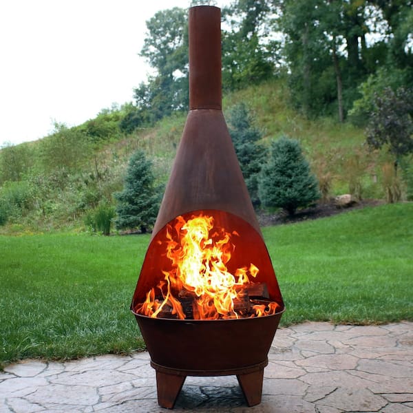Rustic Chiminea Wood Burning Fire Pit, Chiminea Or Fire Pit For Heat