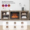 Karl home 70 in. Washed Gray TV Stand with Fireplace Fits TVs up to 70 in. Entertainment Center K1G52008468+51